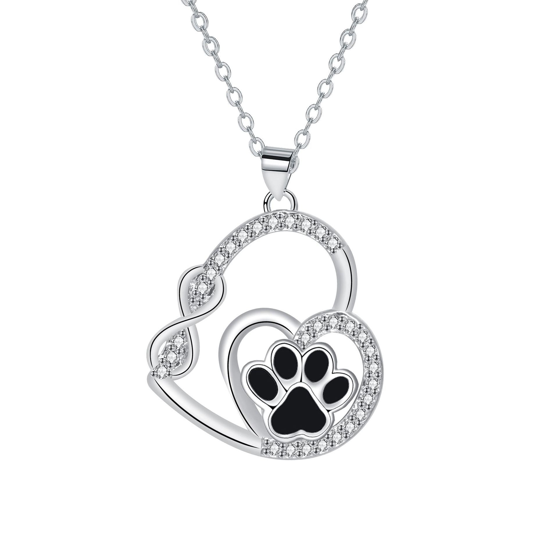 Infinite Double Love Paw Print Pendant Necklace™