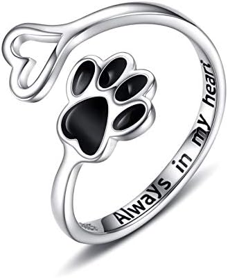 Handcrafted Paw & Heart Ring™ – Adjustable 925 Sterling Silver