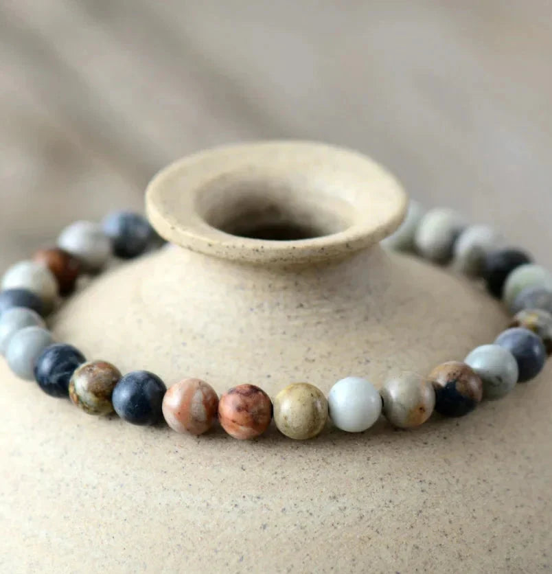 Natural Semi-Precious Healing Jasper Stone Bead Bracelet