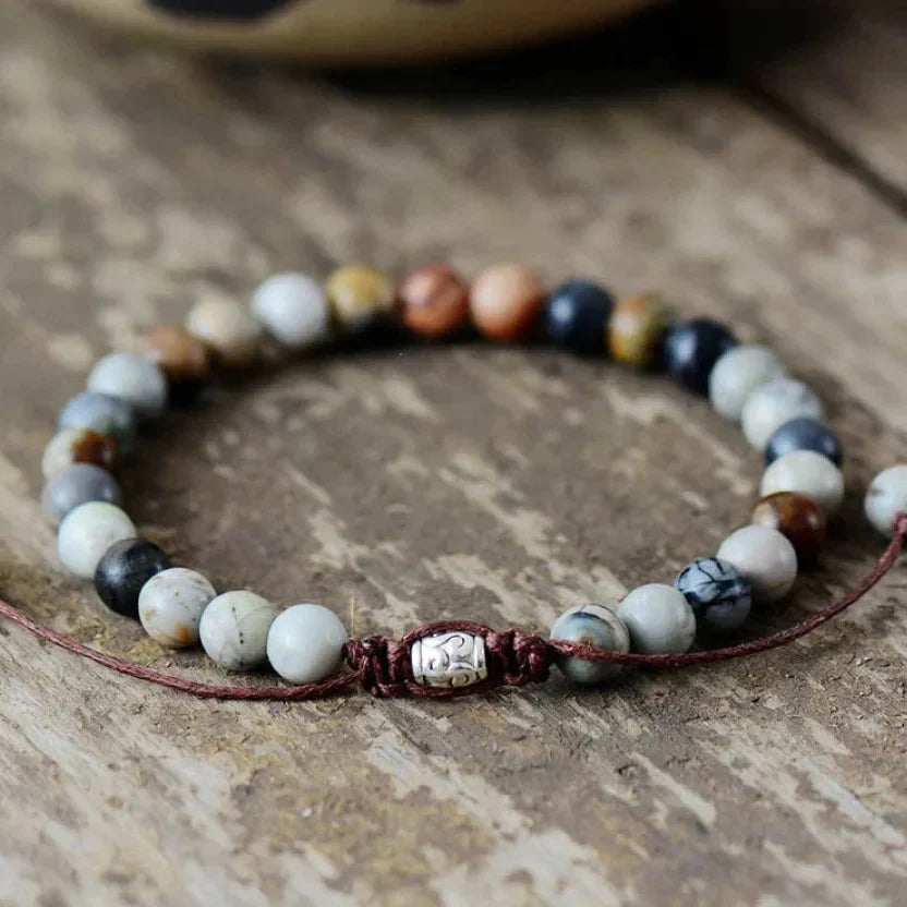 Natural Semi-Precious Healing Jasper Stone Bead Bracelet