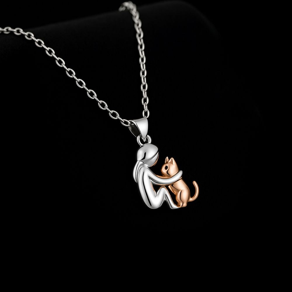 Cat Hug Pendant Necklace with Bonus Earrings™ – Limited Time Offer