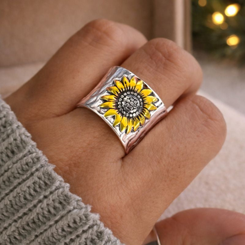 Sunflower Trail Silver Ring