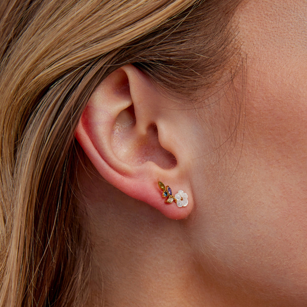 Crystal White Blossom Earrings