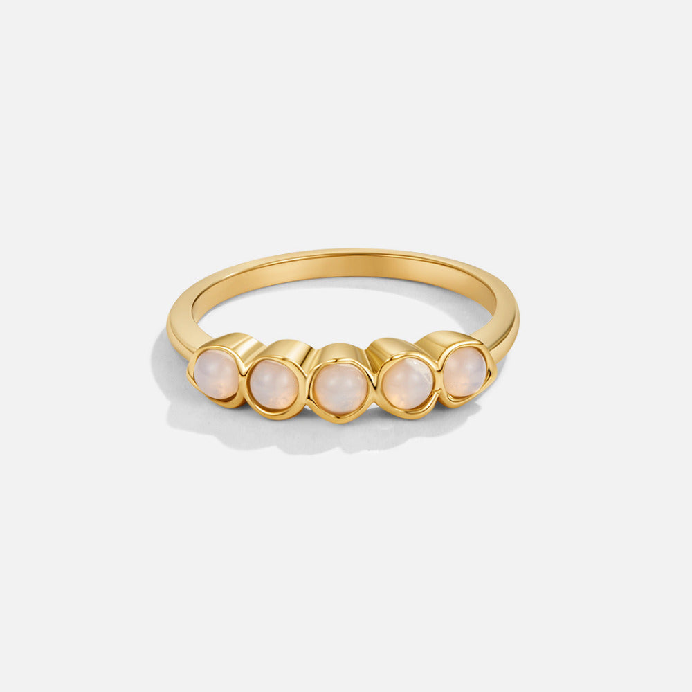 Golden Moonstone Eternity Ring
