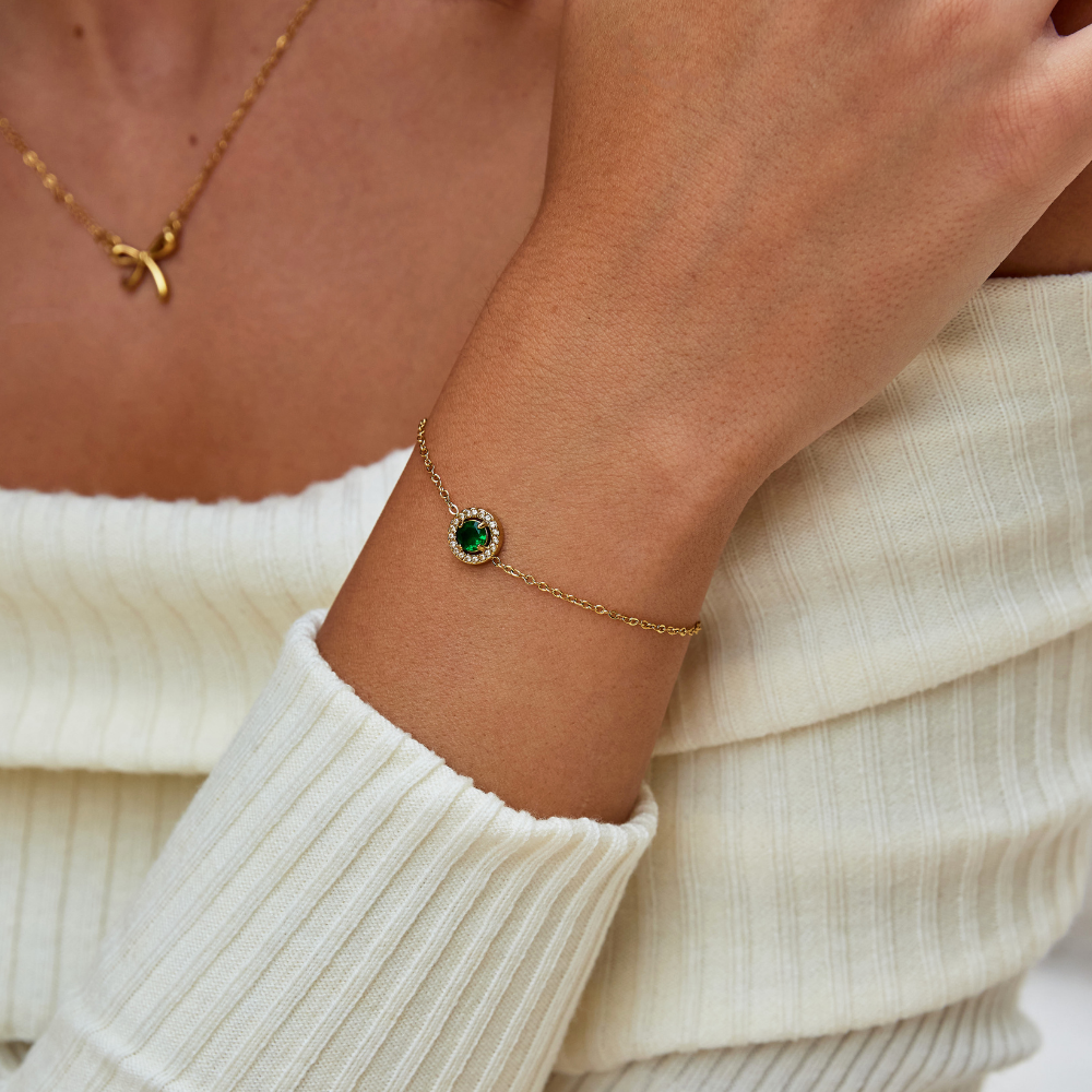 Green Emerald Crystal Bracelet