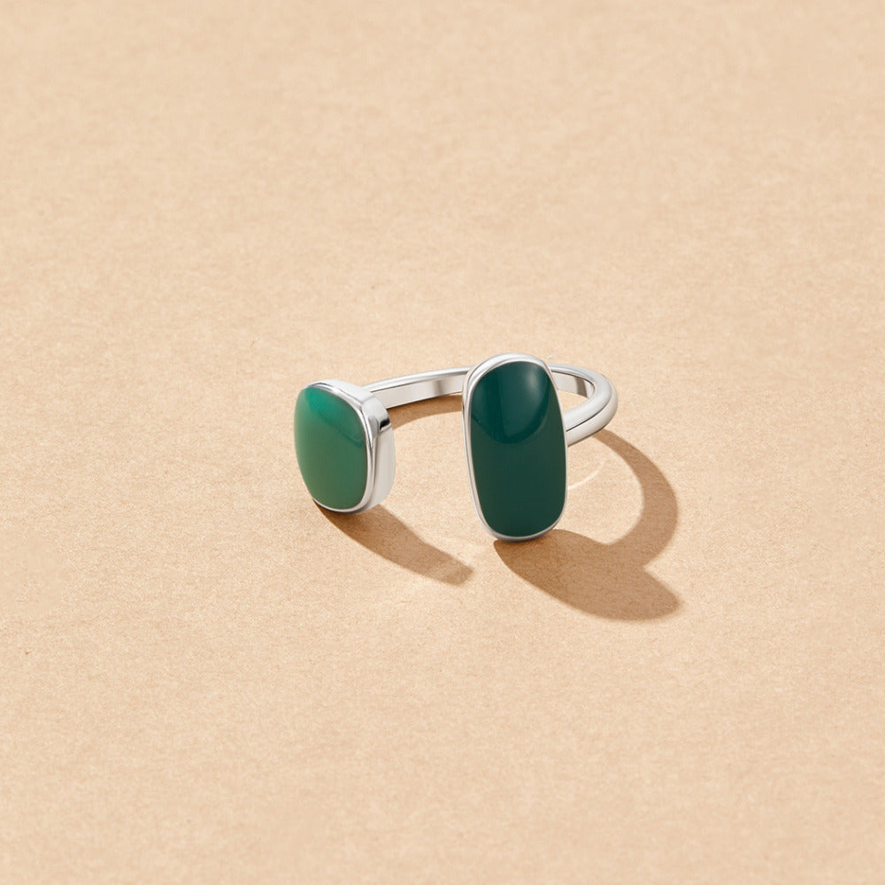 Green Willow Silver Wrap Ring