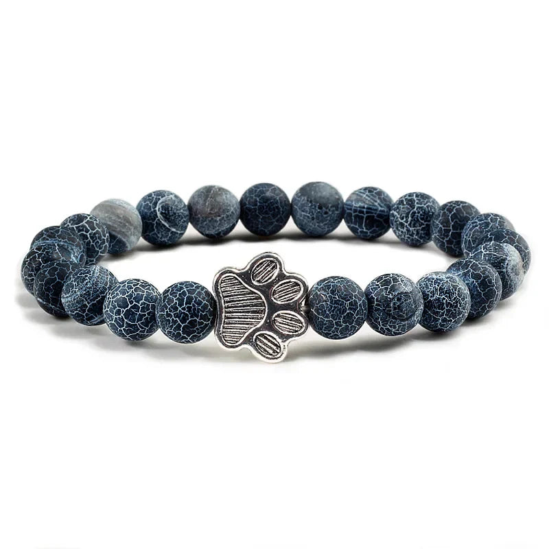 Beaded Paw Bracelet™ – Natural Stone Design