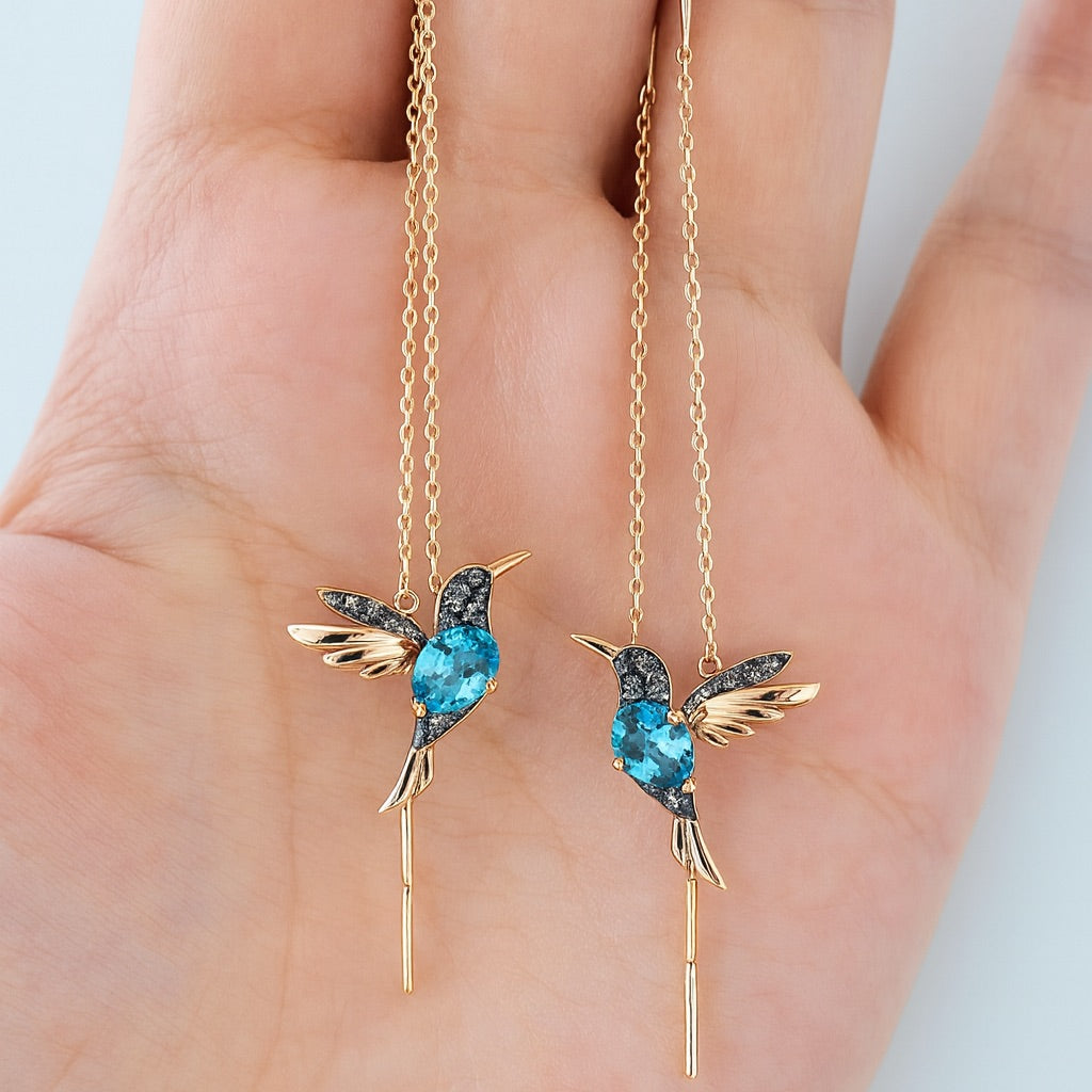 Hummingbird Enamel and Zirconia Earrings™