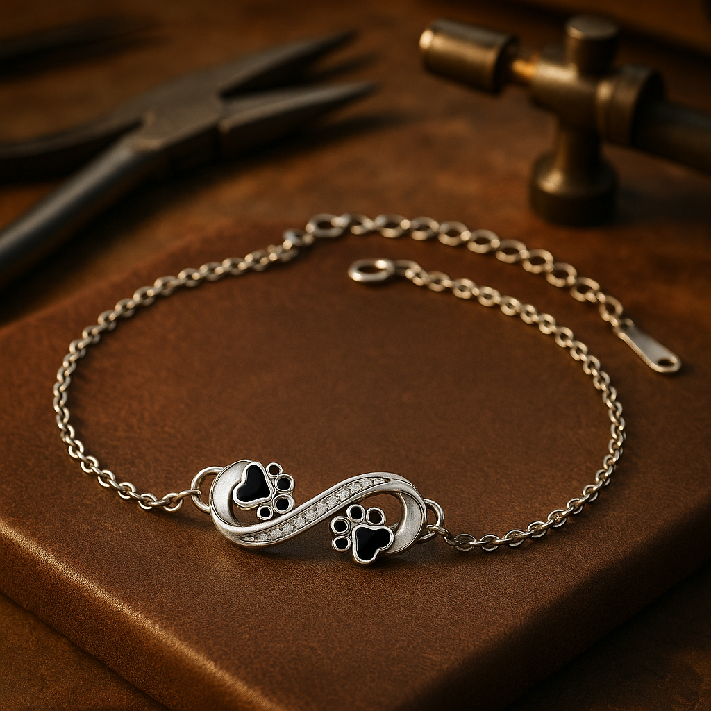 Infinite Symbol Pendant Pet Paw Bracelet with Zirconia™