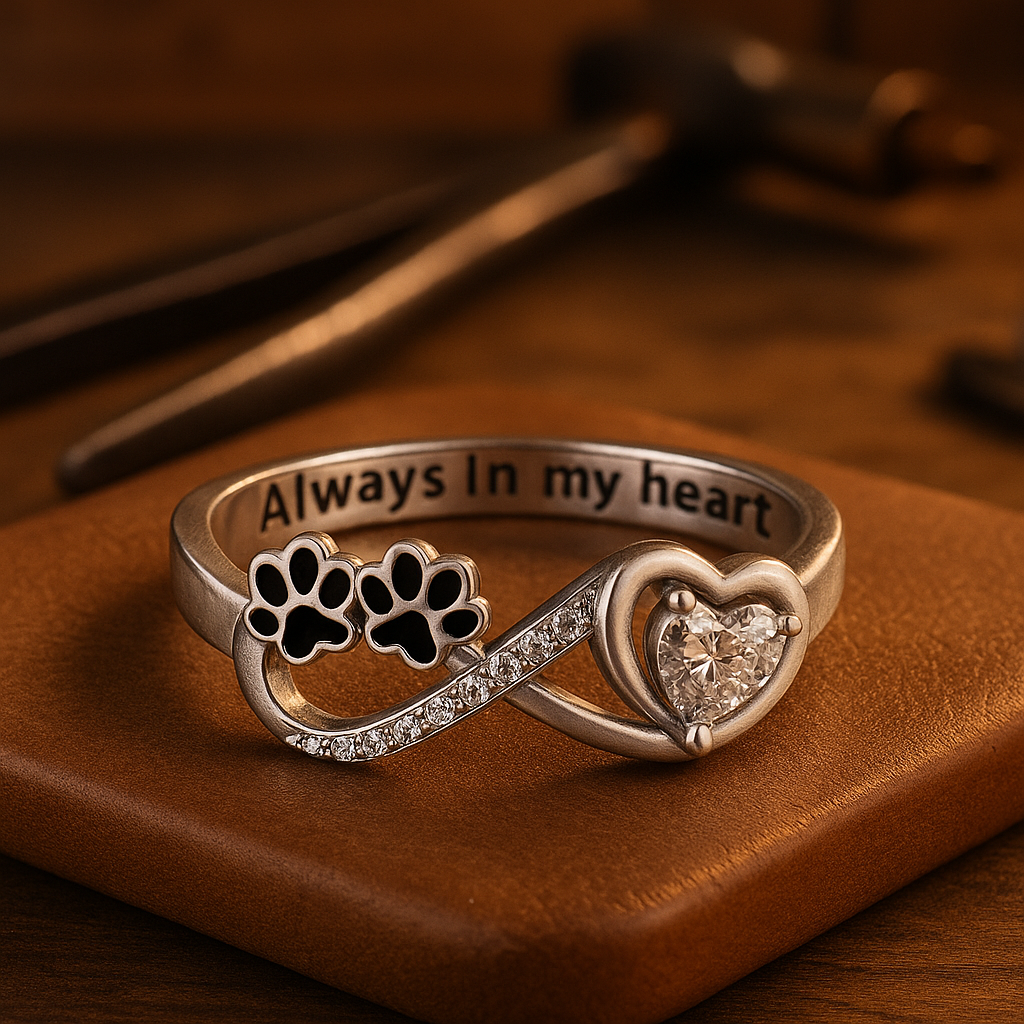 Paw Ring with Heart and Infinity Design™