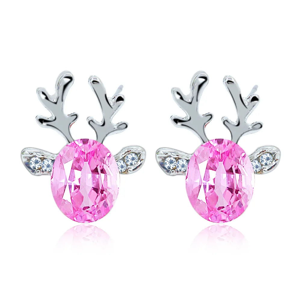 Festive Reindeer Crystal Stud Earrings™