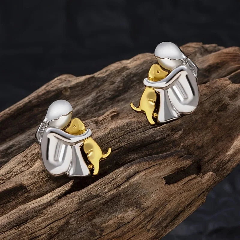 Silver and Gold Two-Tone Hug Earrings™