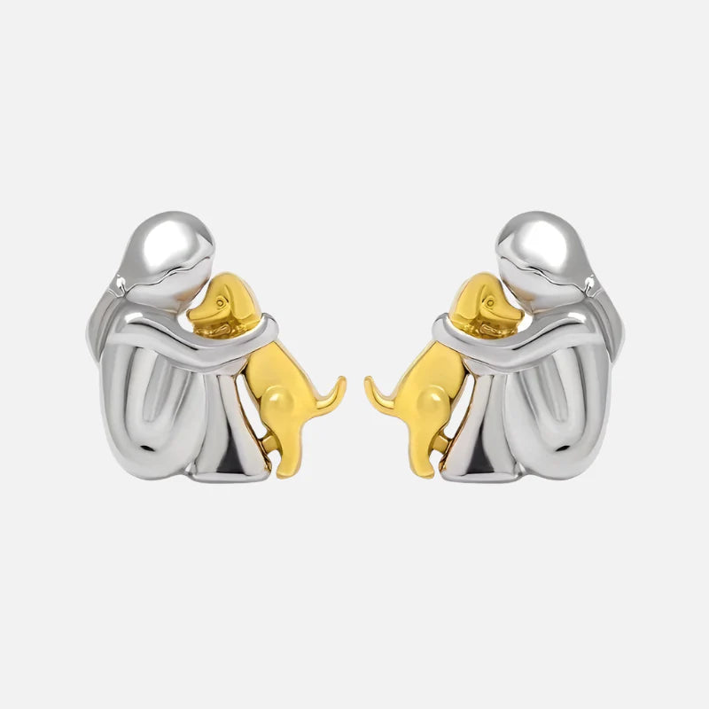 Silver and Gold Two-Tone Hug Earrings™