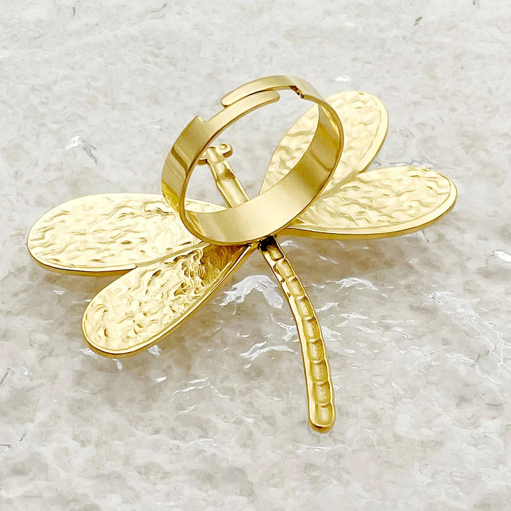 Adjustable Golden Dragonfly Ring™