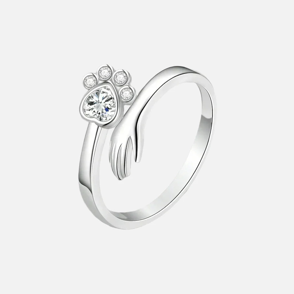 925 Sterling Silver Adjustable Ring™ – Hand and Paw Print Design