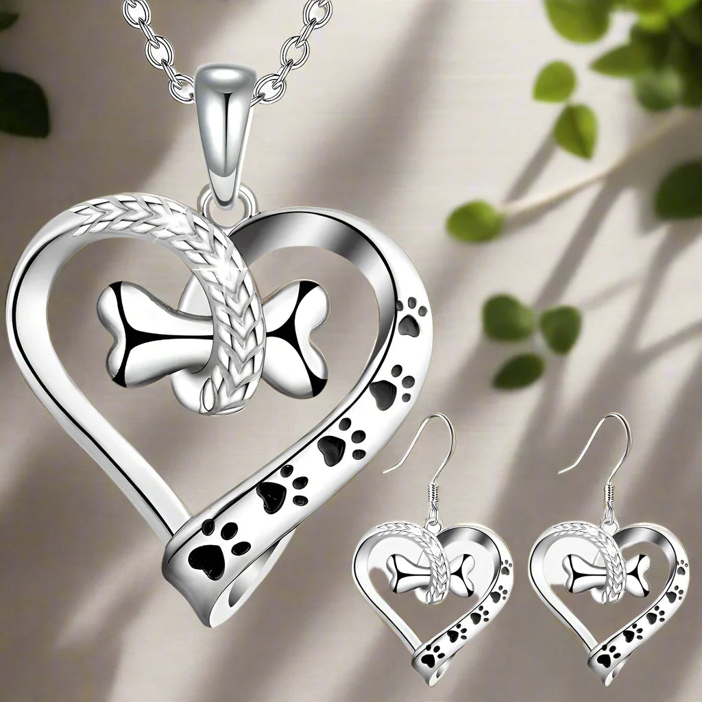 2-Piece Jewelry Set with Paw, Heart & Bone Charms™
