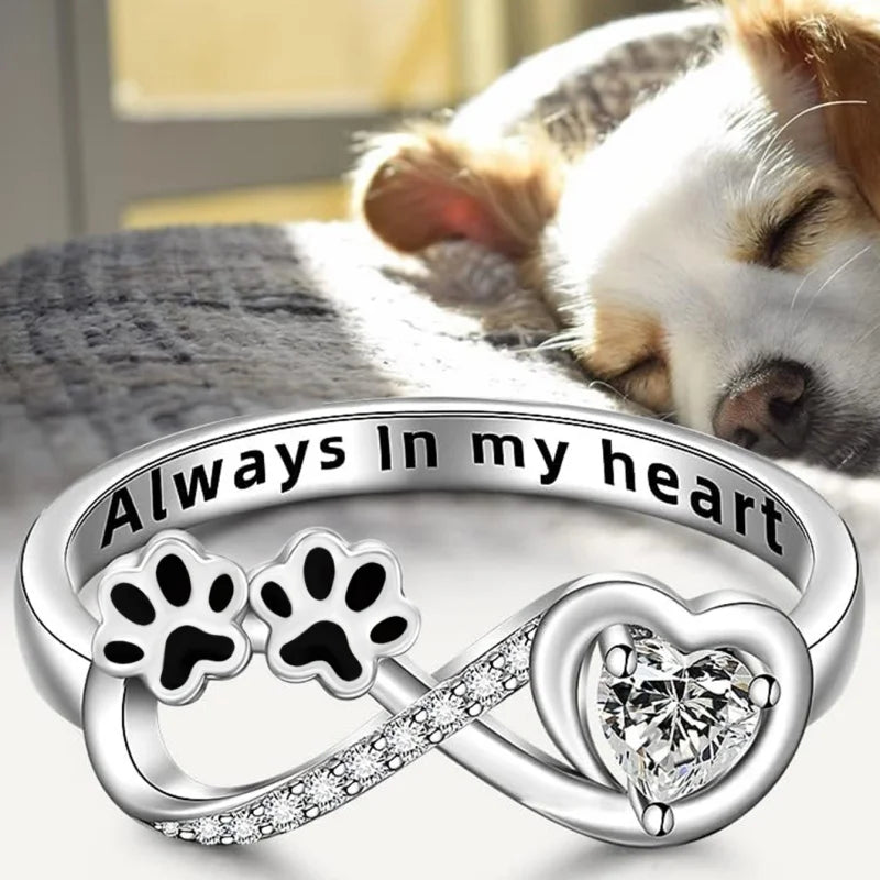 Paw Ring with Heart and Infinity Design™