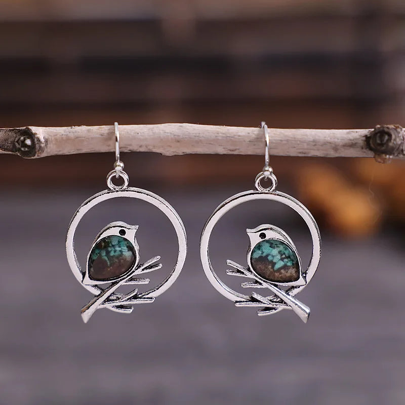 Vintage Bird on Branch Earrings™ – Symbol of Freedom & Serenity