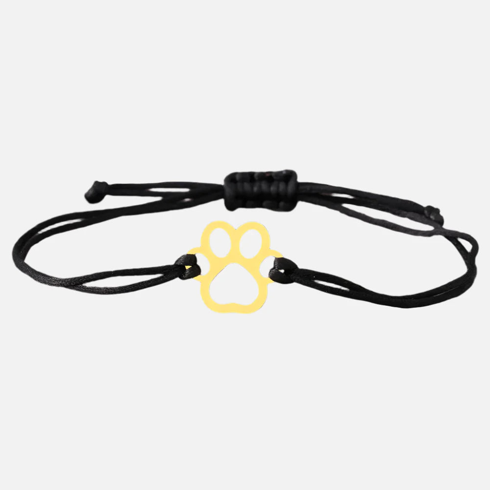 Paw Print Cord Bracelet™ – Adjustable Black and Red Design