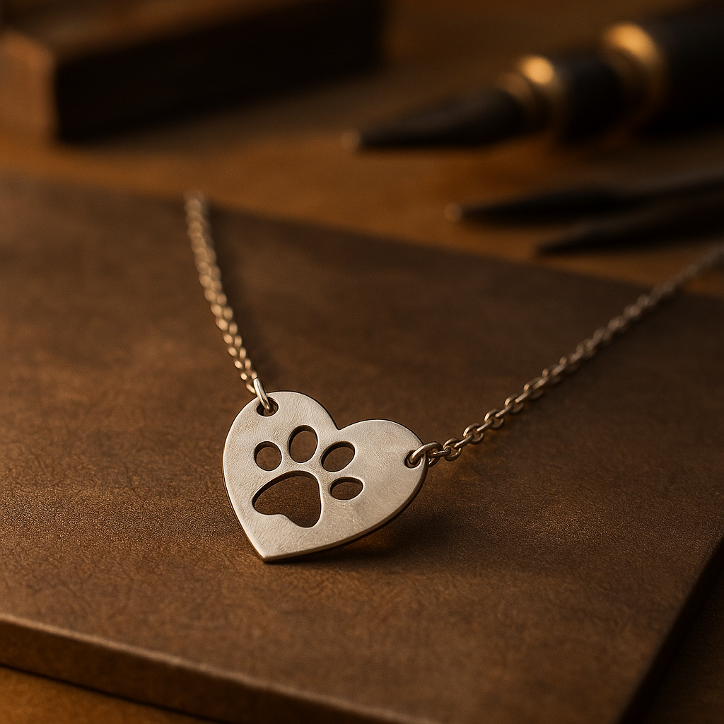 Silver Heart & Paw Pendant Necklace™