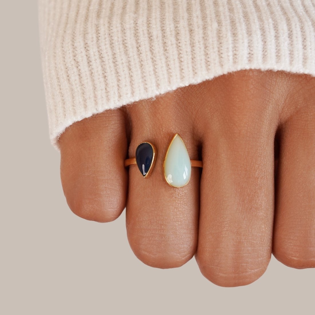 Aquamarine Teardrop Ring