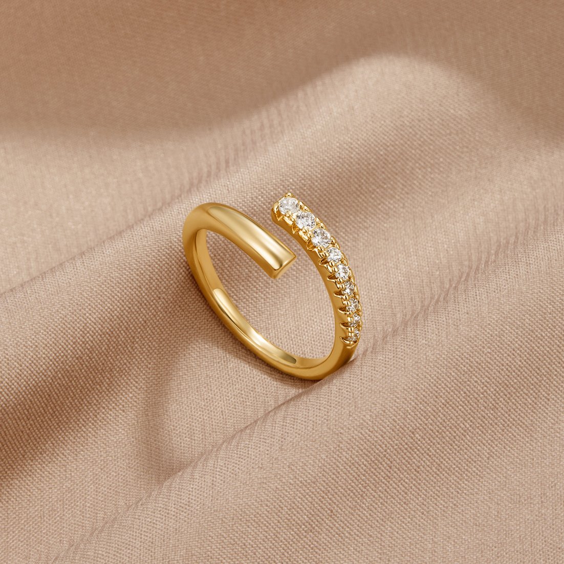 Arya Gold & Crystal Wrap Ring