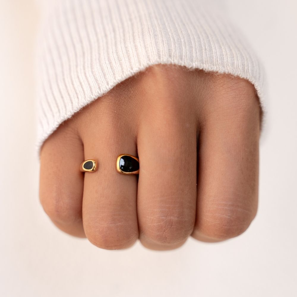 Black Sahara Wrap Ring