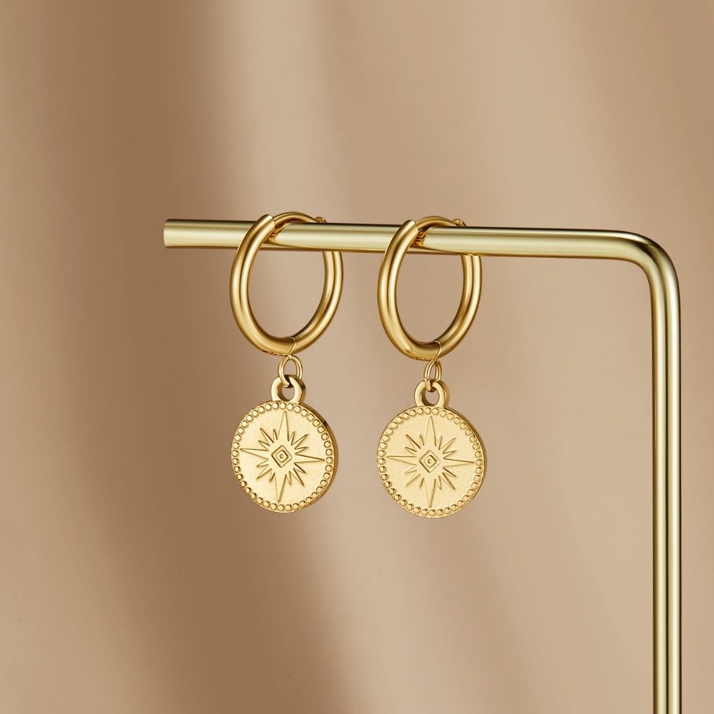 Celestial Gold Coin Earrings