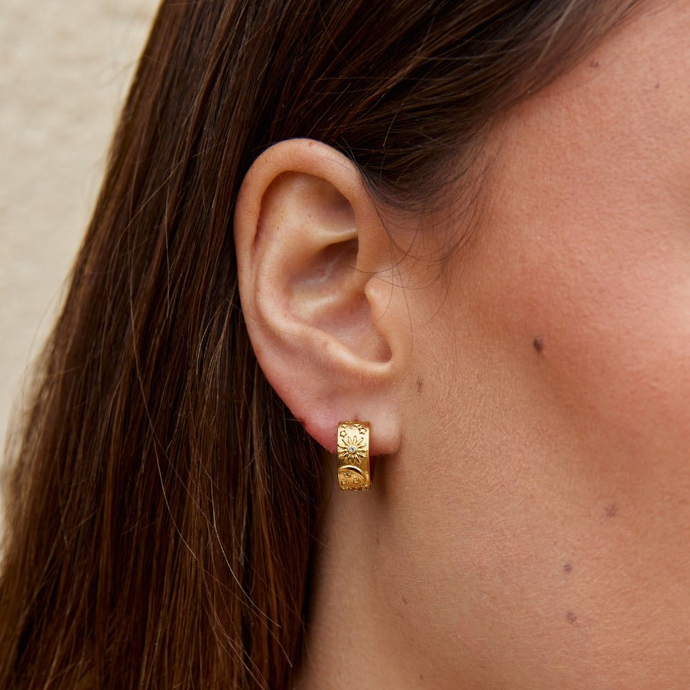 Celestial Gold Hoop Earrings