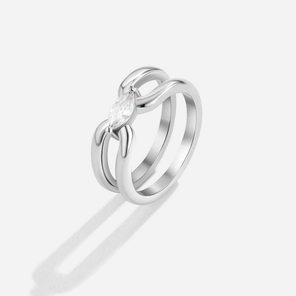 Eliza Silver Link Chain Ring