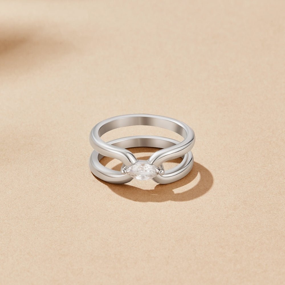 Eliza Silver Link Chain Ring