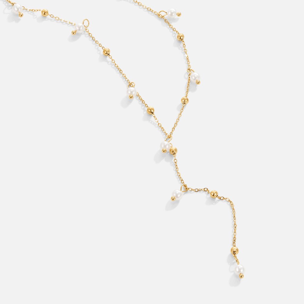 Lariat Pearl Drop Necklace