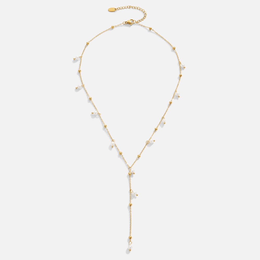 Lariat Pearl Drop Necklace