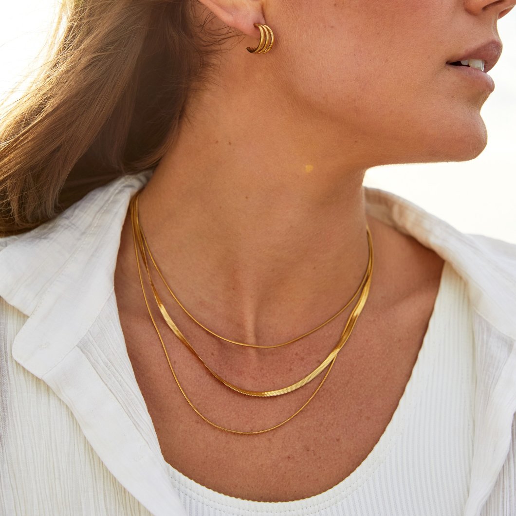 Gold Multi-Layered Chain Necklace