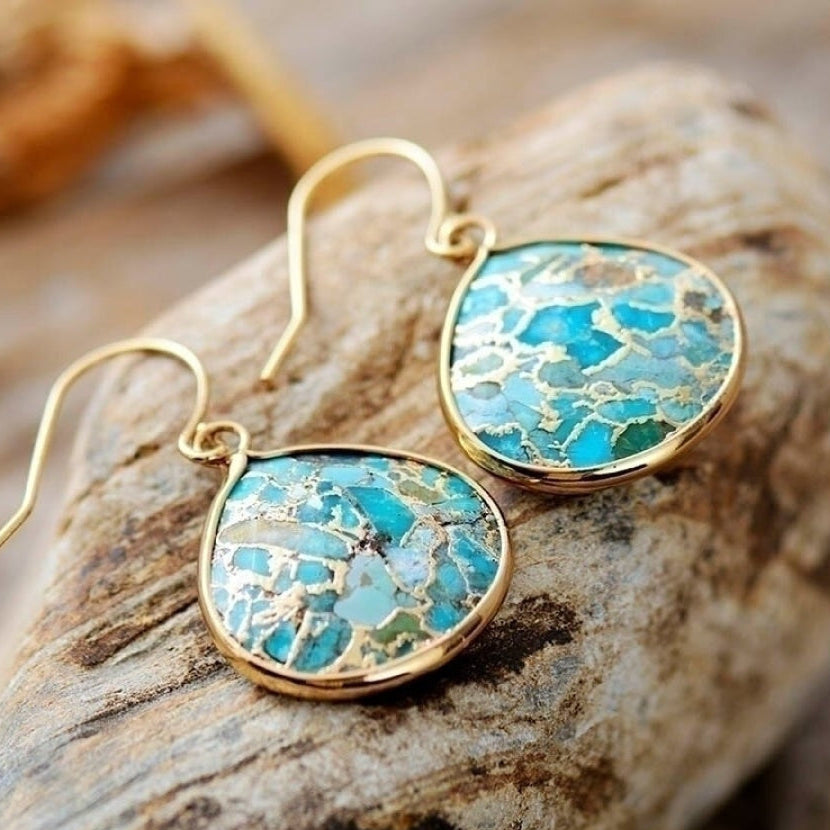 Handmade Turquoise Jasper Earrings