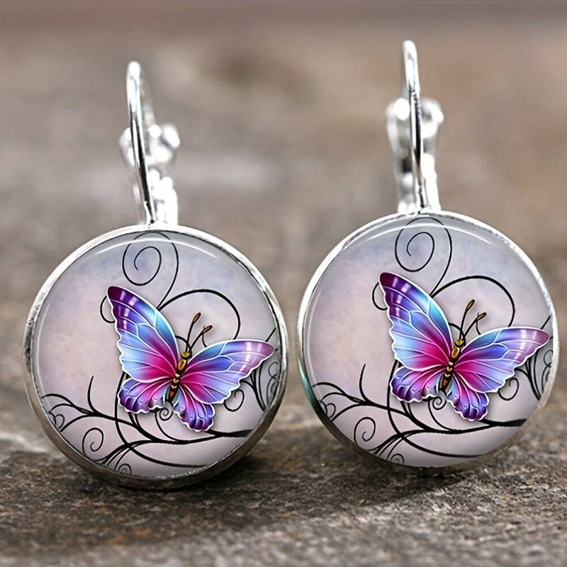 Vintage Rounded Crystal Butterfly Earrings™