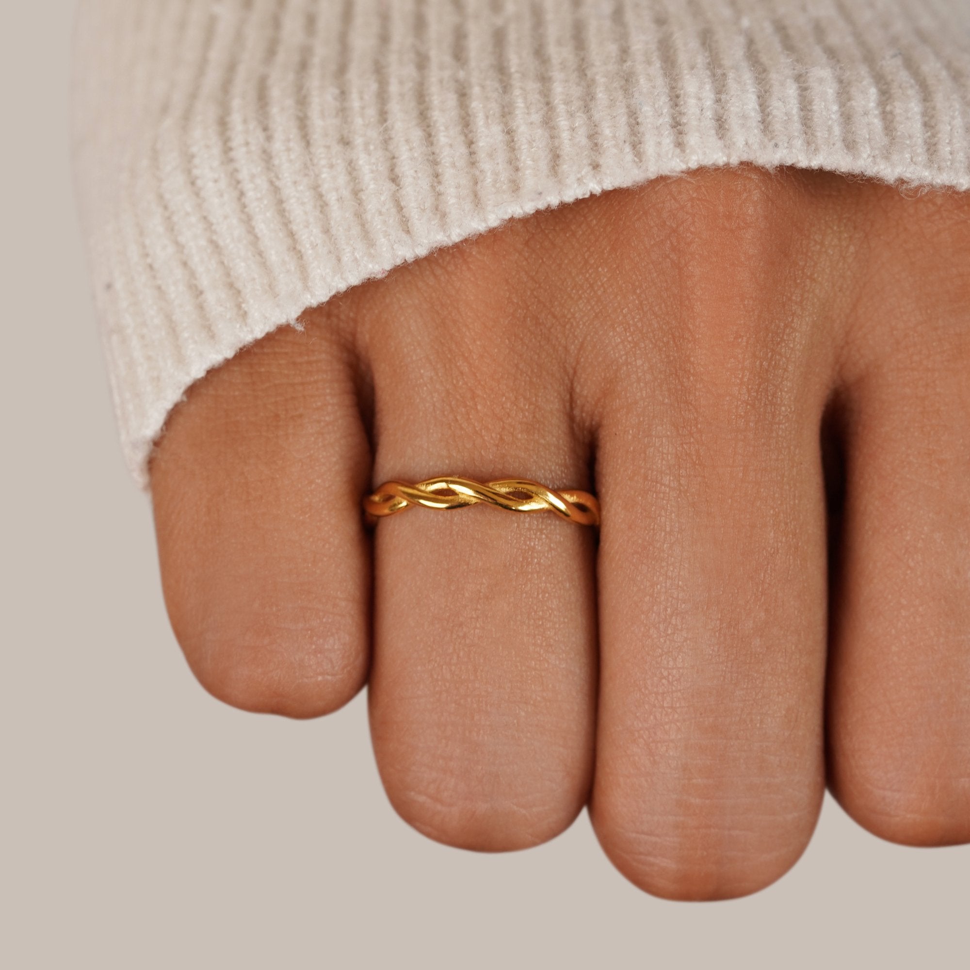 Infinity Gold Twist Ring