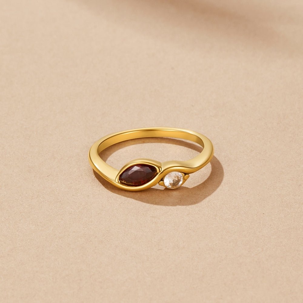 Infinity Crystal Red Garnet Ring