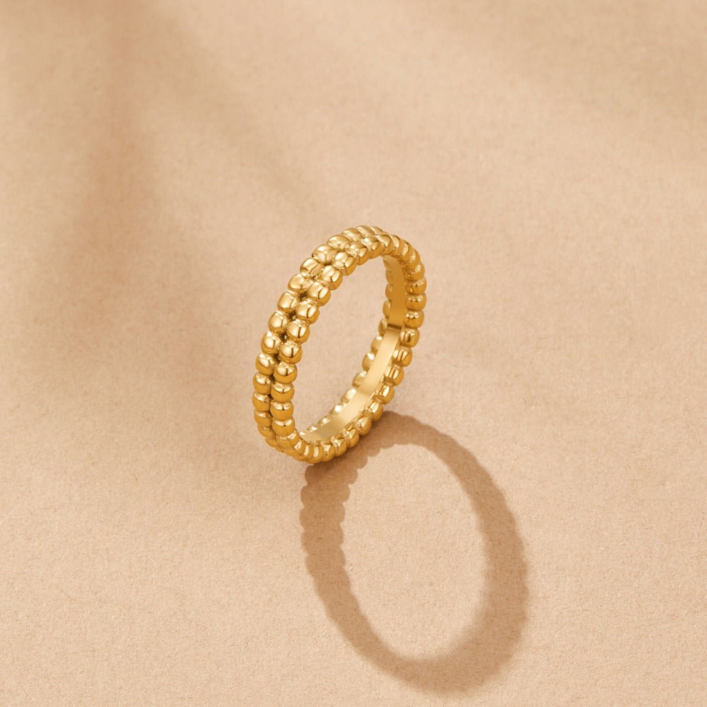 Leona Gold Bead Ring