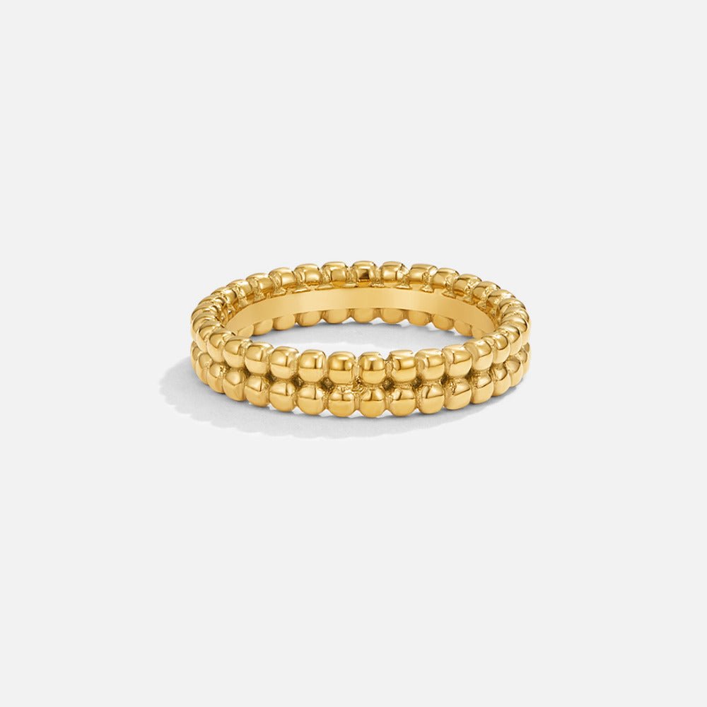 Leona Gold Bead Ring