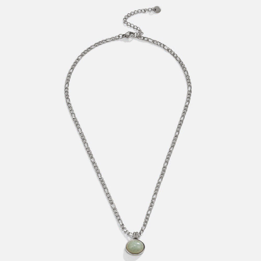 Liza Jade Pendant Silver Necklace