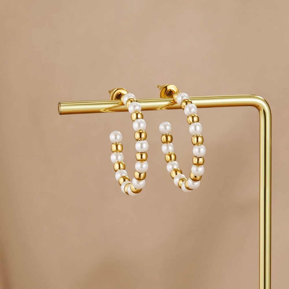 Maia Pearl & Gold Bead Earrings