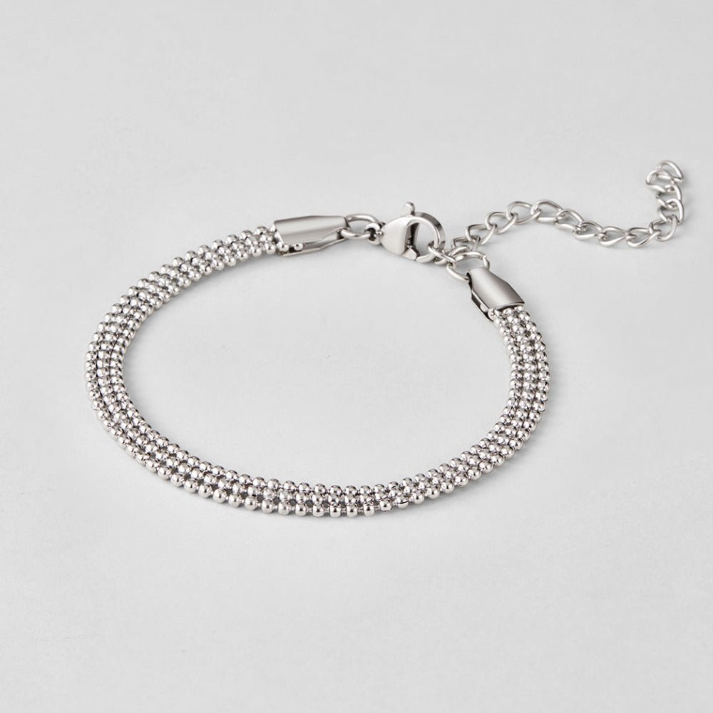 Milan Silver Beaded Chain Bracelet