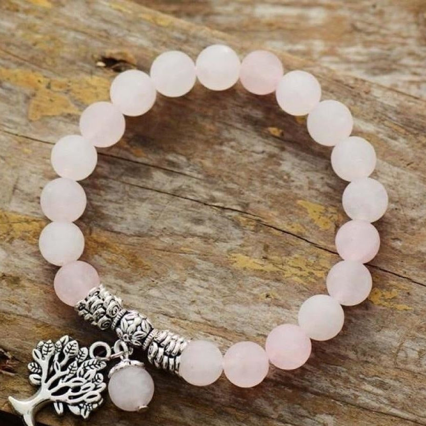 Natural Amazonite Tree Of Life Bead Bracelet