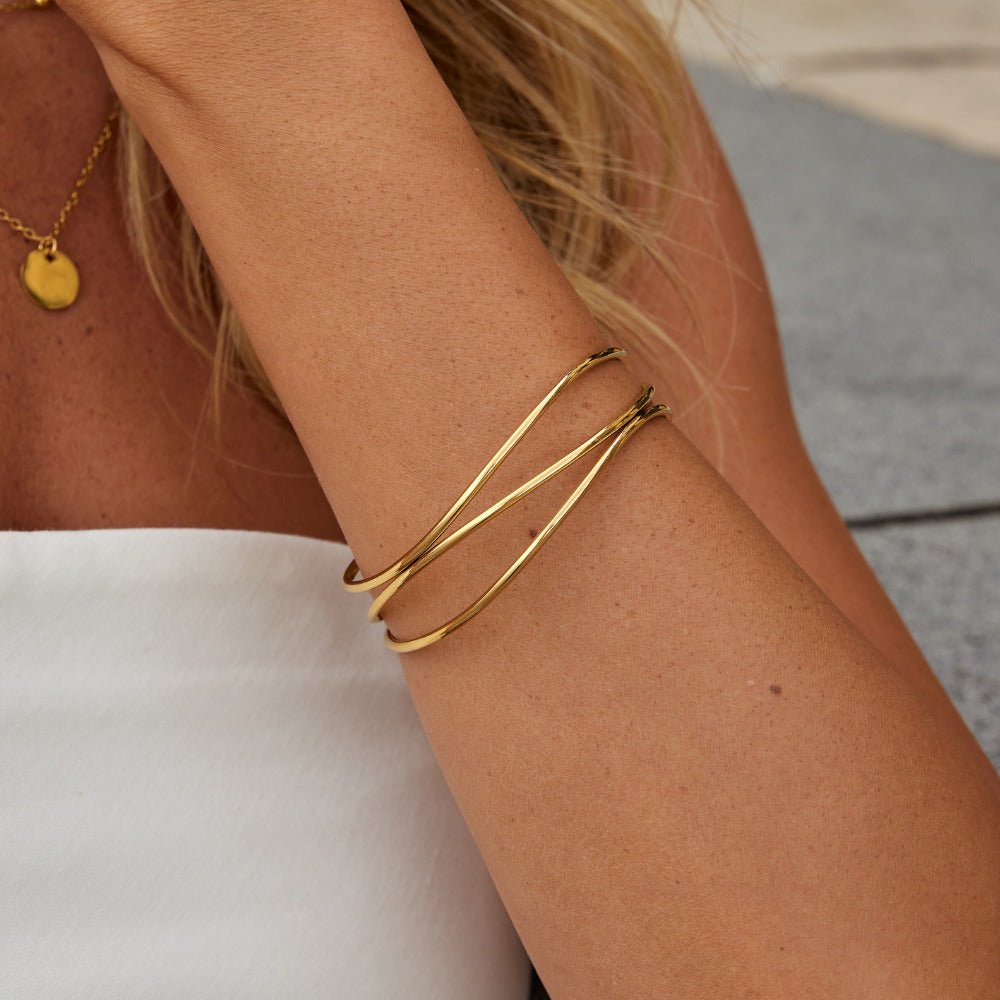 Sabrina Gold Layered Bangle