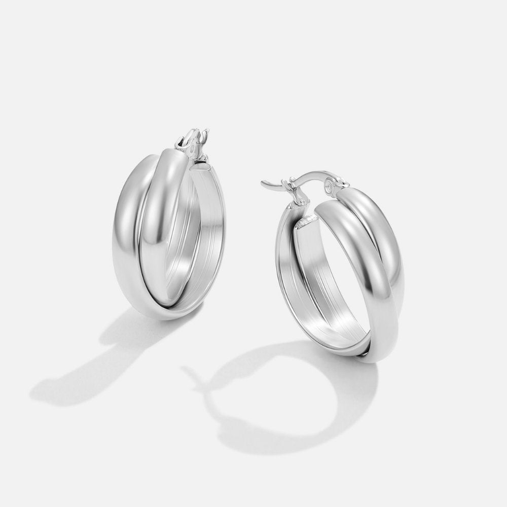 Talia Silver Hoop Earrings
