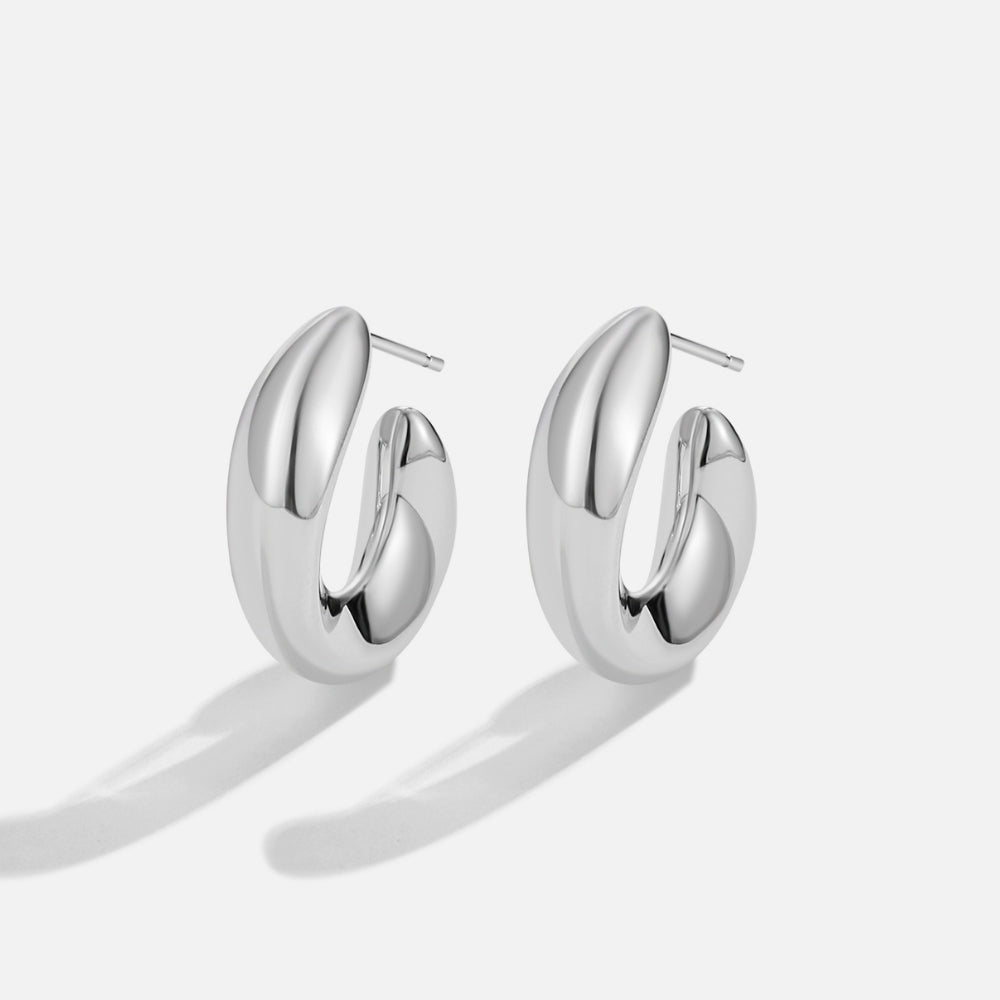 Twisted Sandara Silver Hoop Earrings