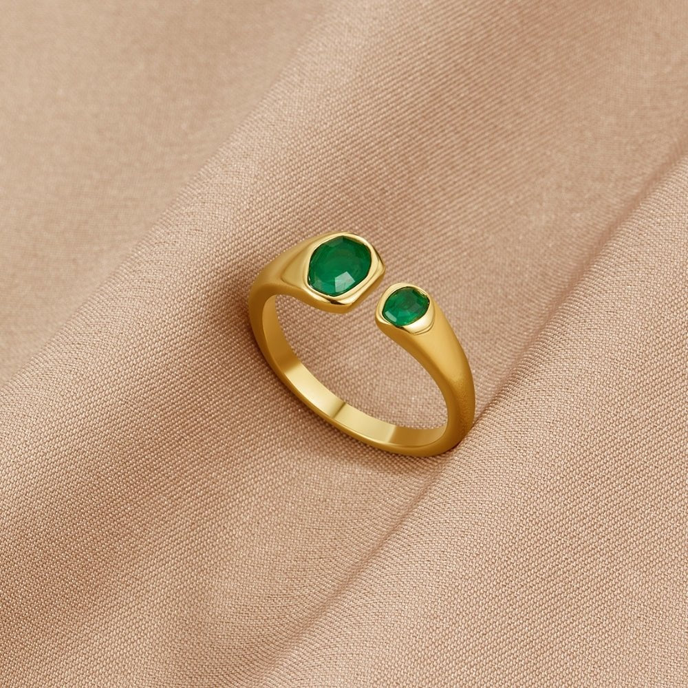 Vintage Green Emerald Wrap Ring