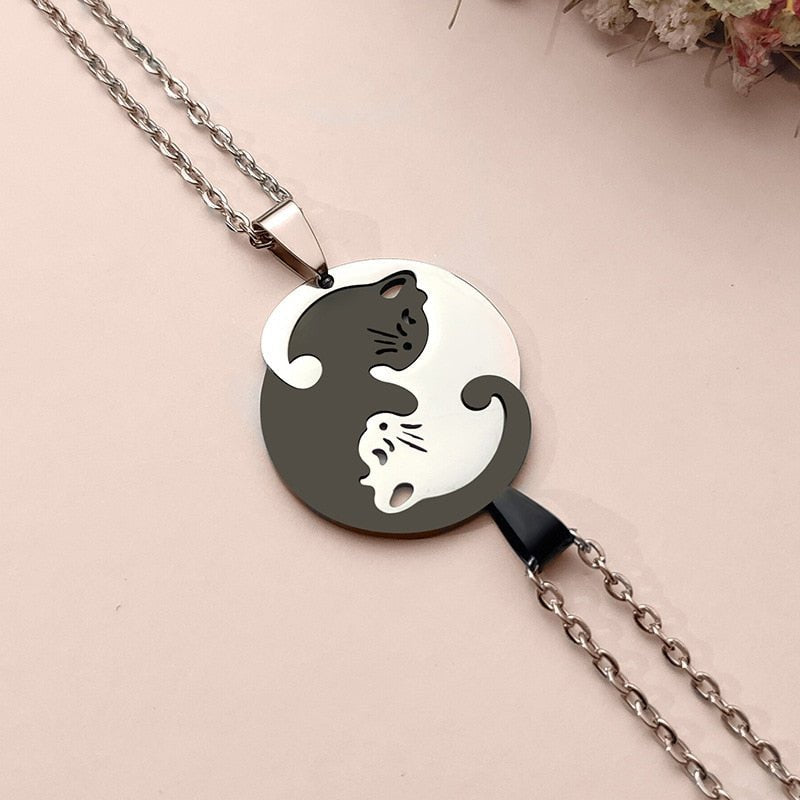 Ying yang cat stainless steel necklace™