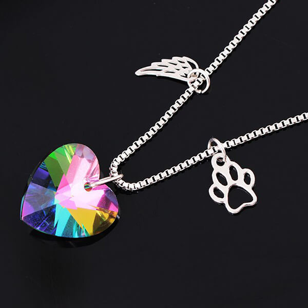 Rainbow Memorial Necklace with Heart Pendant™